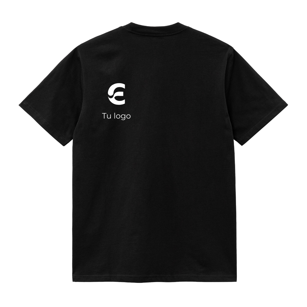 Remera 100% algodón cuello redondo + Tu logo